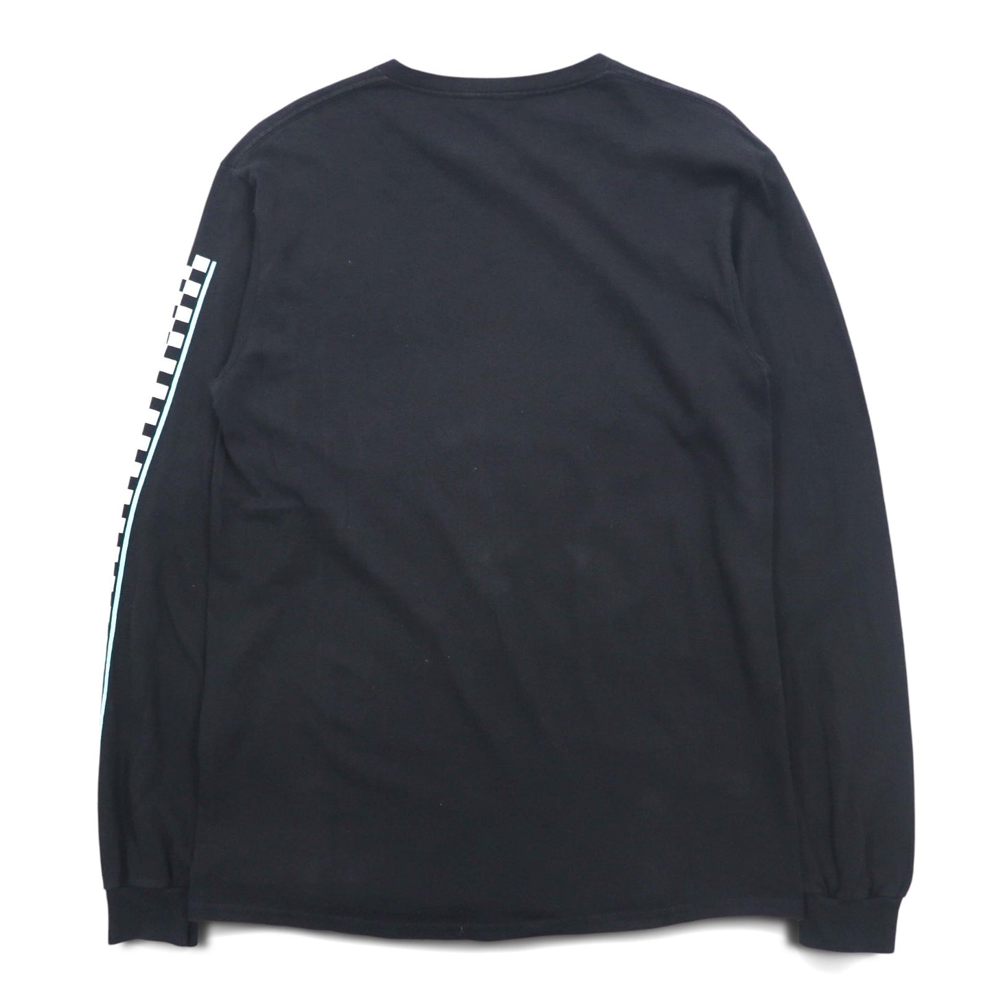 NINTENDO 1985 任天堂 ロングスリーブTシャツ ロンT M ブラック 袖プリント フラッグチェック