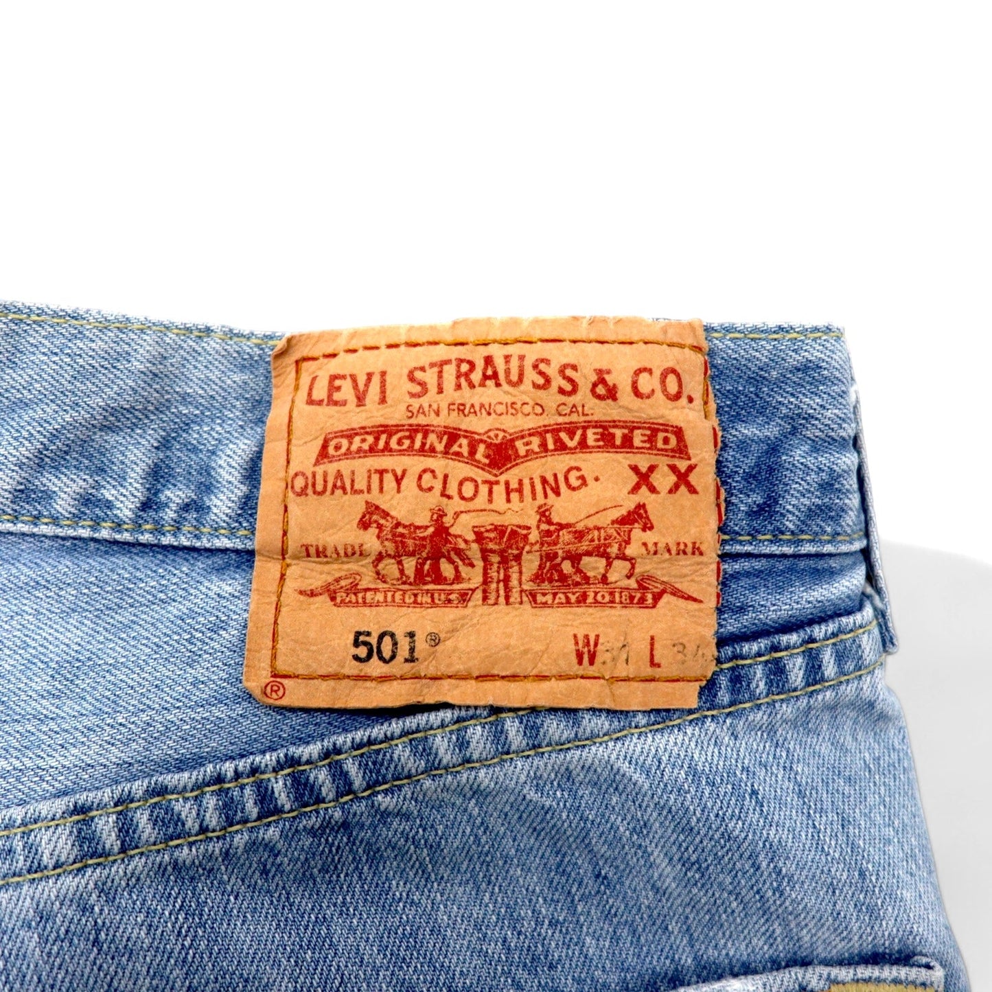 Levi's スペイン製 00年代 ユーロリーバイス 501 デニムパンツ 31 ブルー アイスウォッシュ コットン ボタンフライ ボタン裏295 501-0178