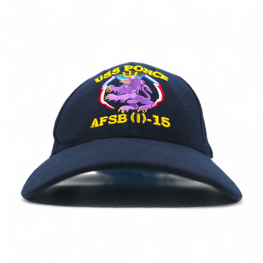 USA製 90年代 アメリカ海軍 USS PONCE キャップ FREE ベルト ネイビー ウール ギャバジン Proud Lion ミリタリー THE CORPS