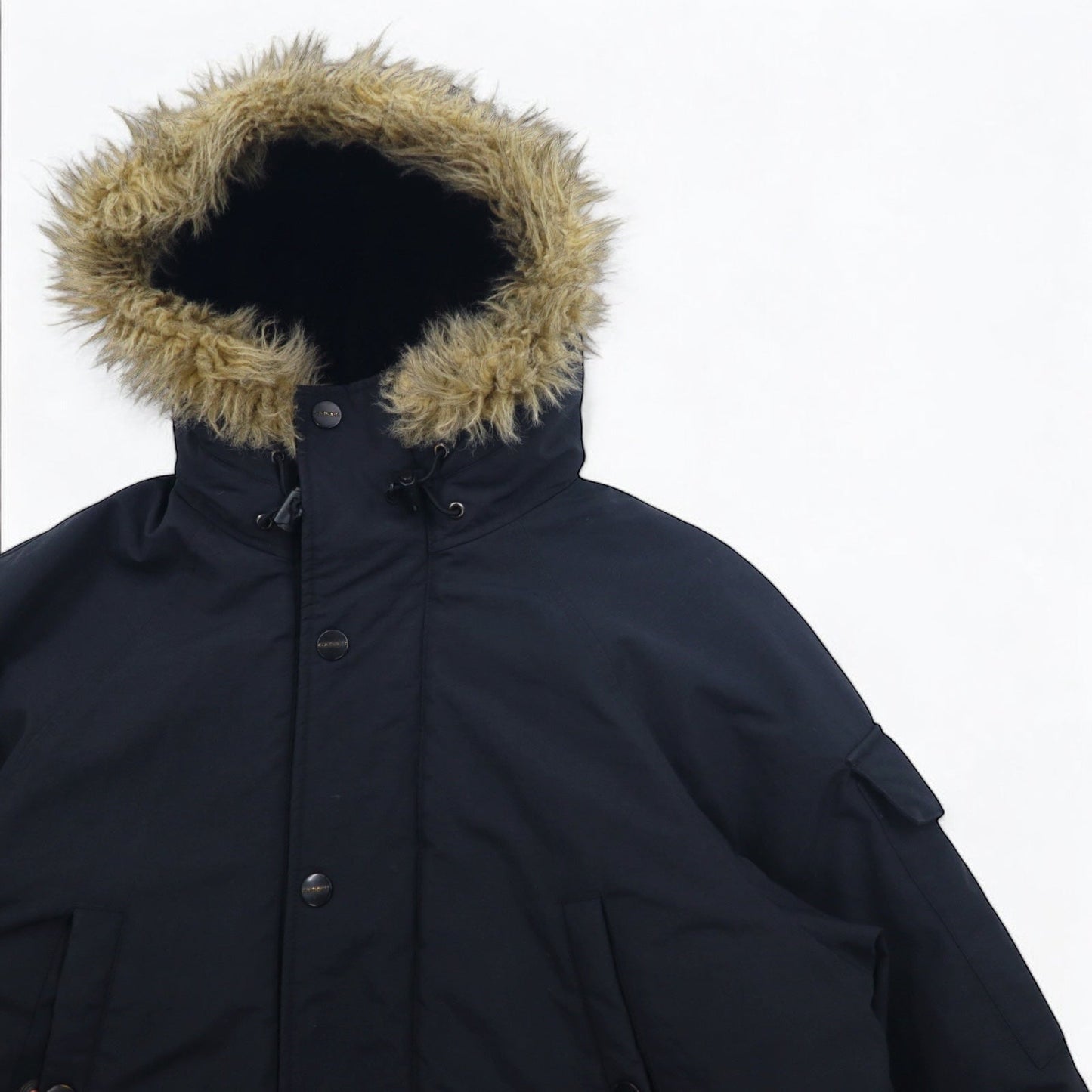 carhartt N-3B ダウンジャケット L ブラック ナイロン 中綿 ファー着脱式 ドローコード ダブルジップ ANCHORAGE PARKA