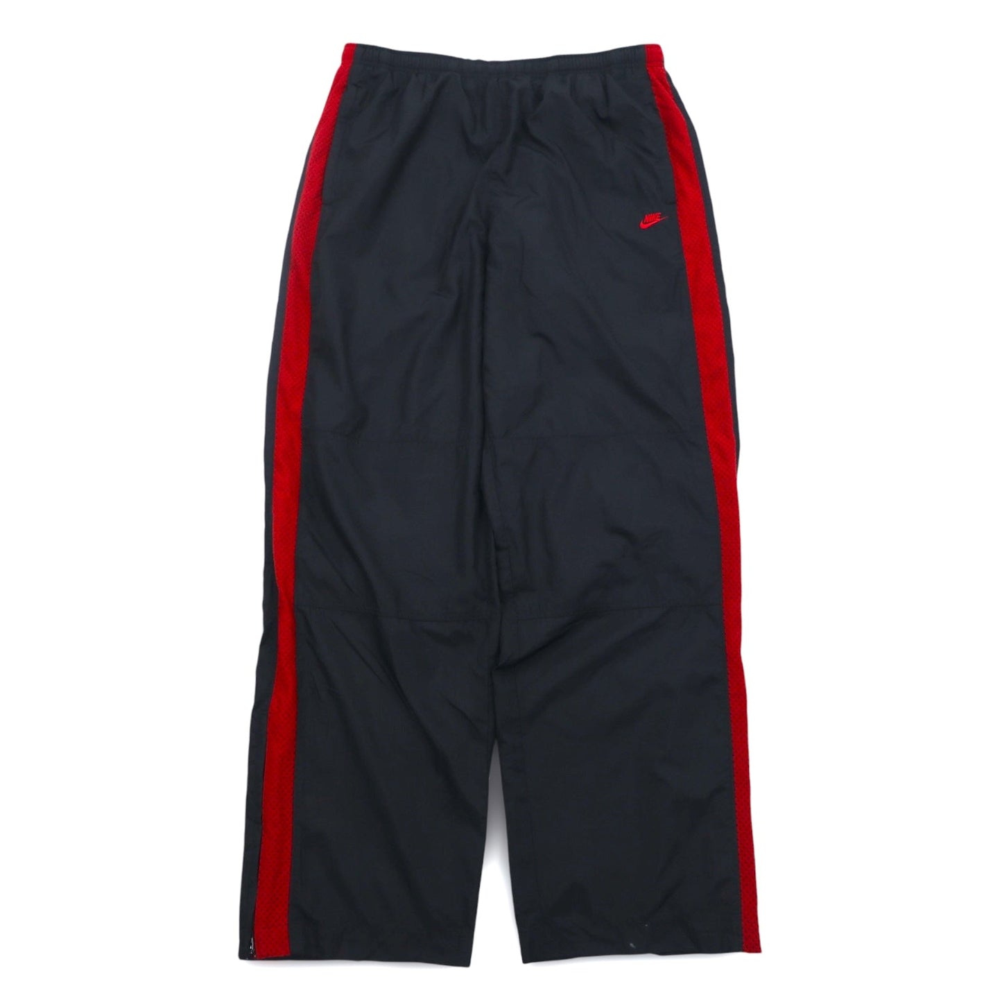 NIKE 00年代 ウーブン トラックパンツ ジャージ XL ブラック レッド サイドライン