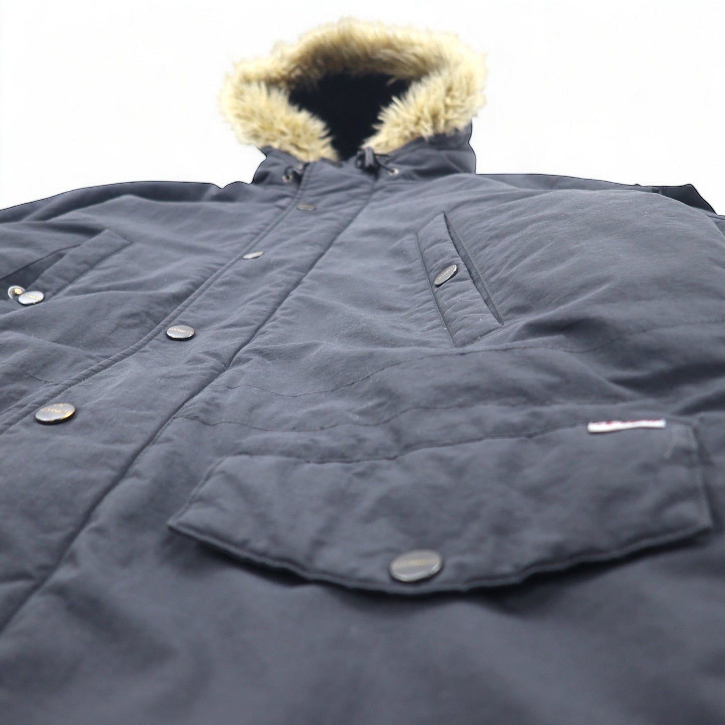 carhartt N-3B ダウンジャケット L ブラック ナイロン 中綿 ファー着脱式 ドローコード ダブルジップ ANCHORAGE PARKA