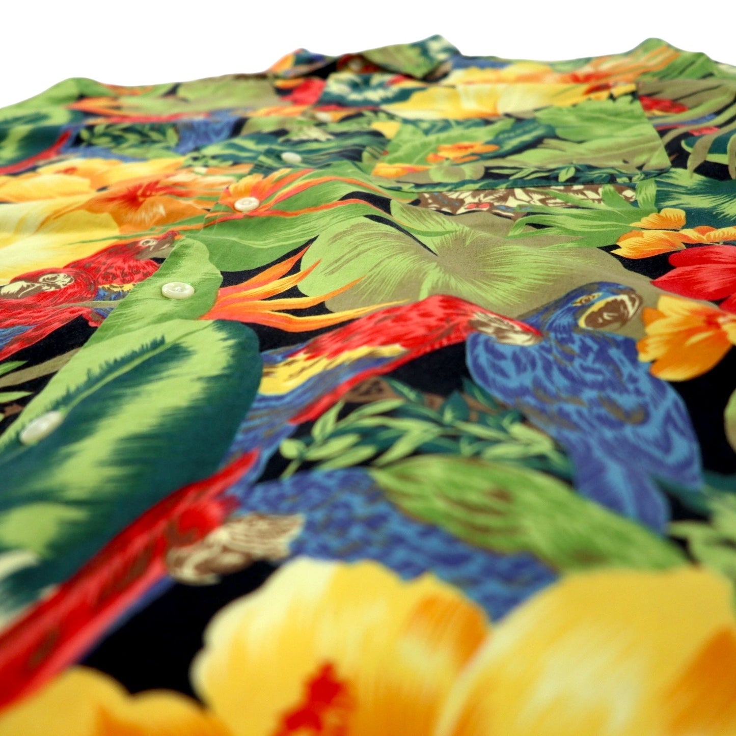 nautica 90年代 アロハシャツ M マルチカラー コットン 花柄 ボタニカル