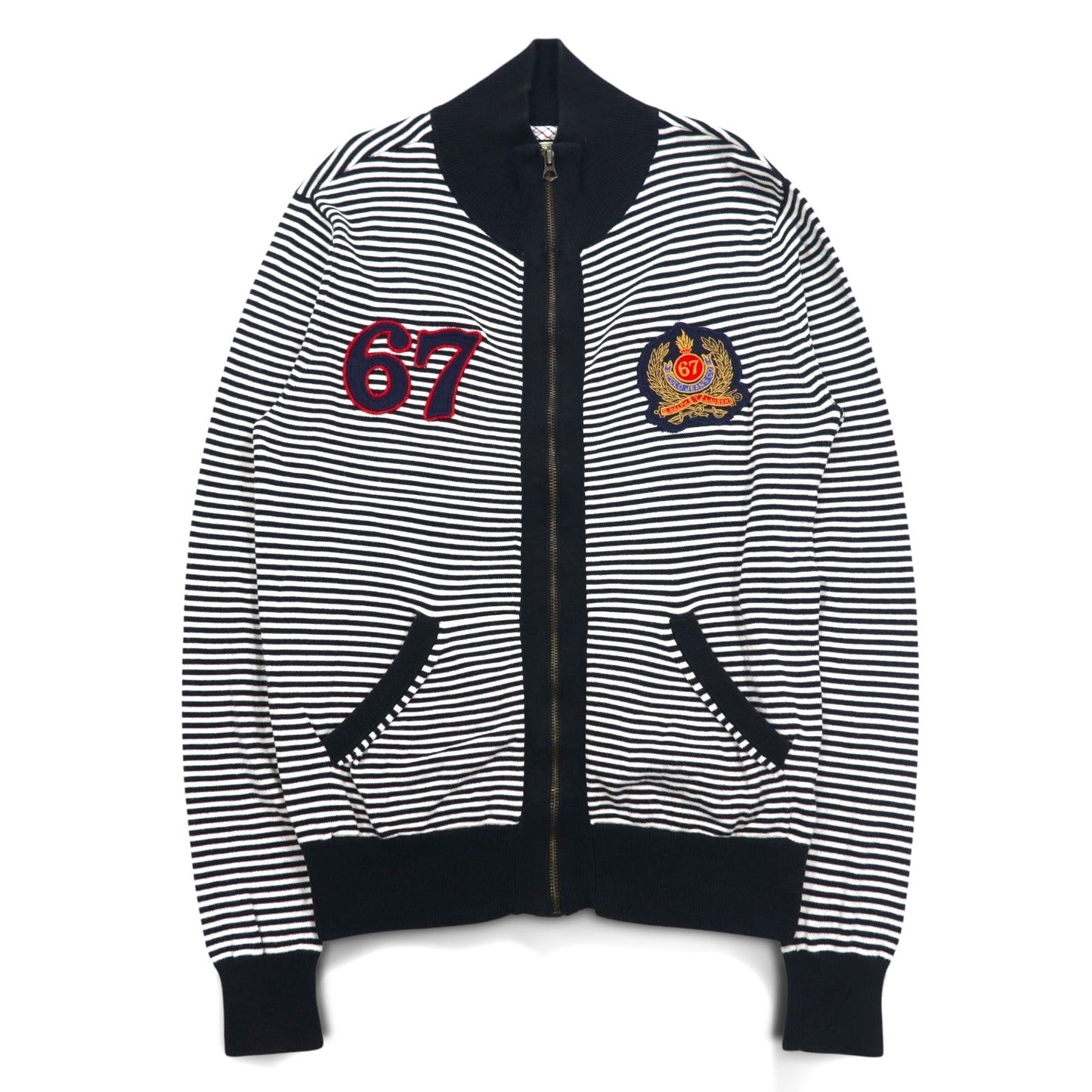 POLO JEANS COMPANY RALPH LAUREN ドライバーズニット フルジップ カーディガン L ボーダー TALONジップ