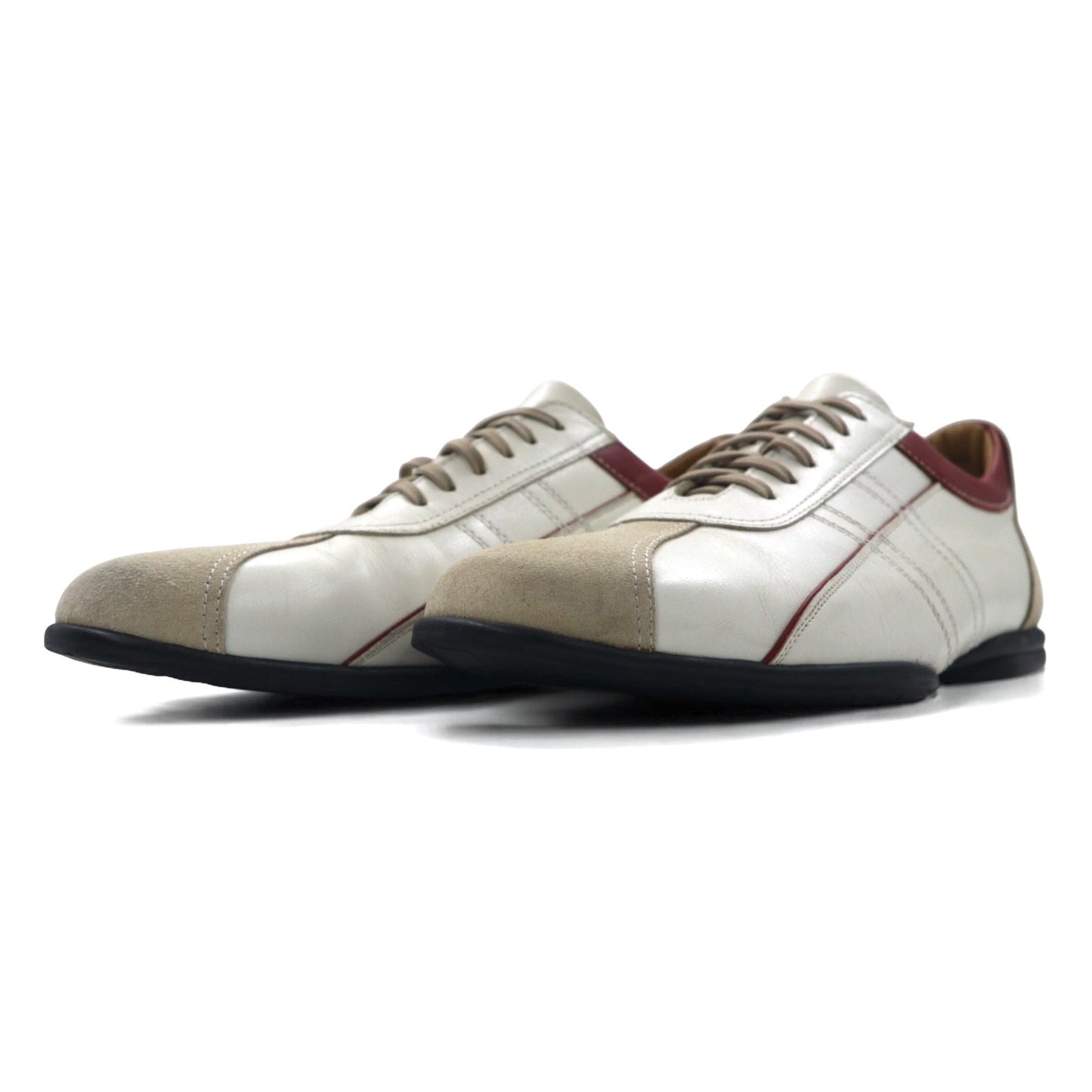 BURBERRY レザースニーカー 26.5cm ホワイト 牛革 スエード BU1390