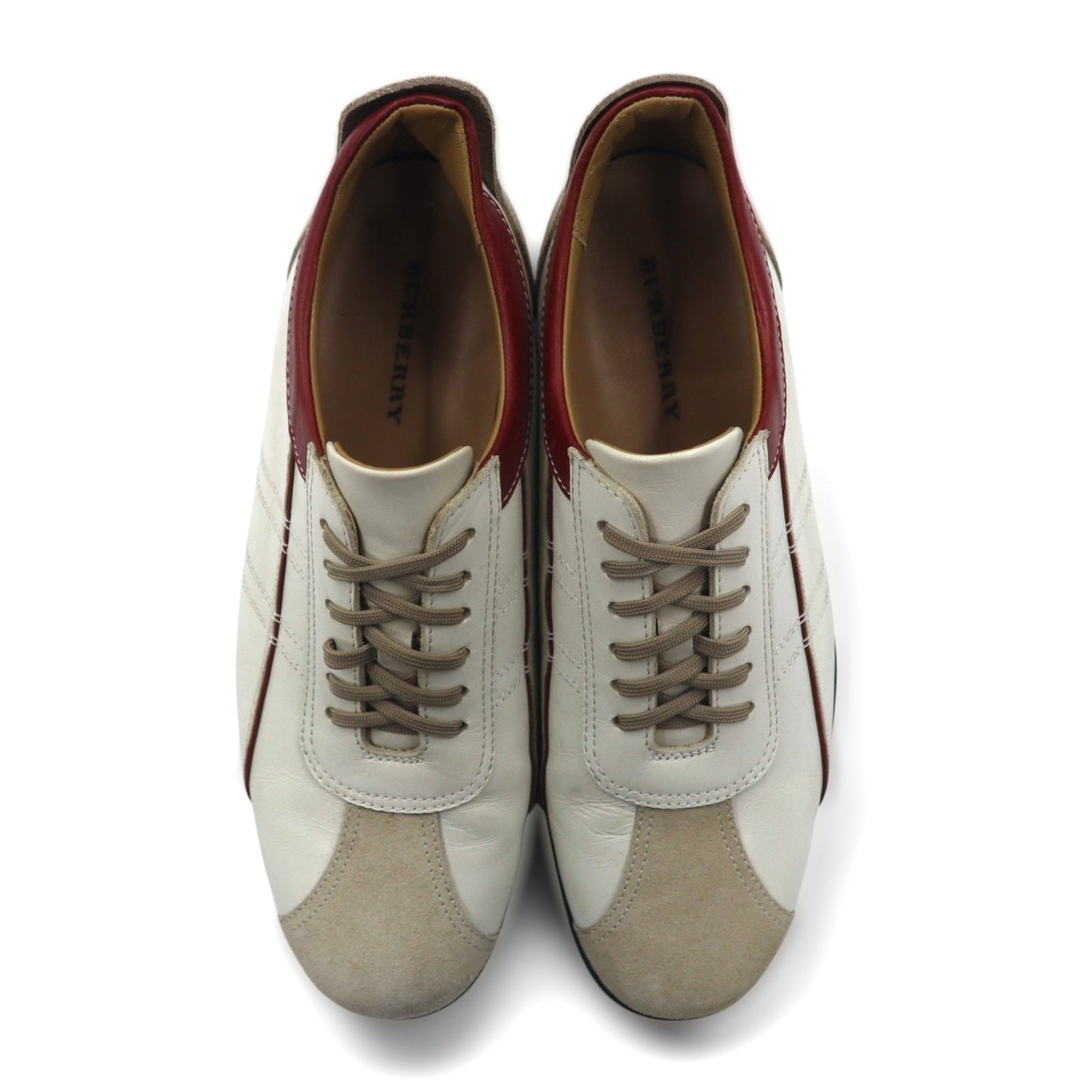 BURBERRY レザースニーカー 26.5cm ホワイト 牛革 スエード BU1390
