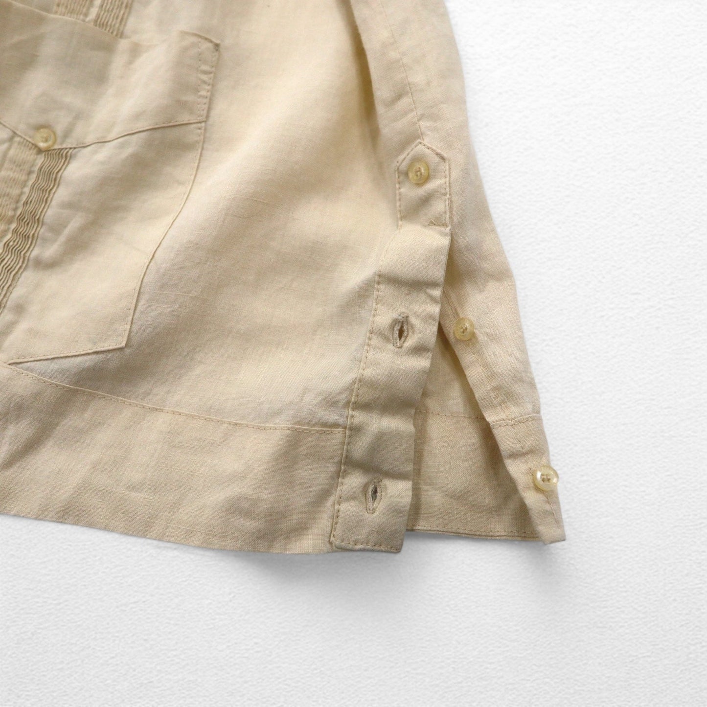 MOJITO COLLECTION リネン キューバシャツ 3XL ベージュ ボックスシルエット マルチポケット