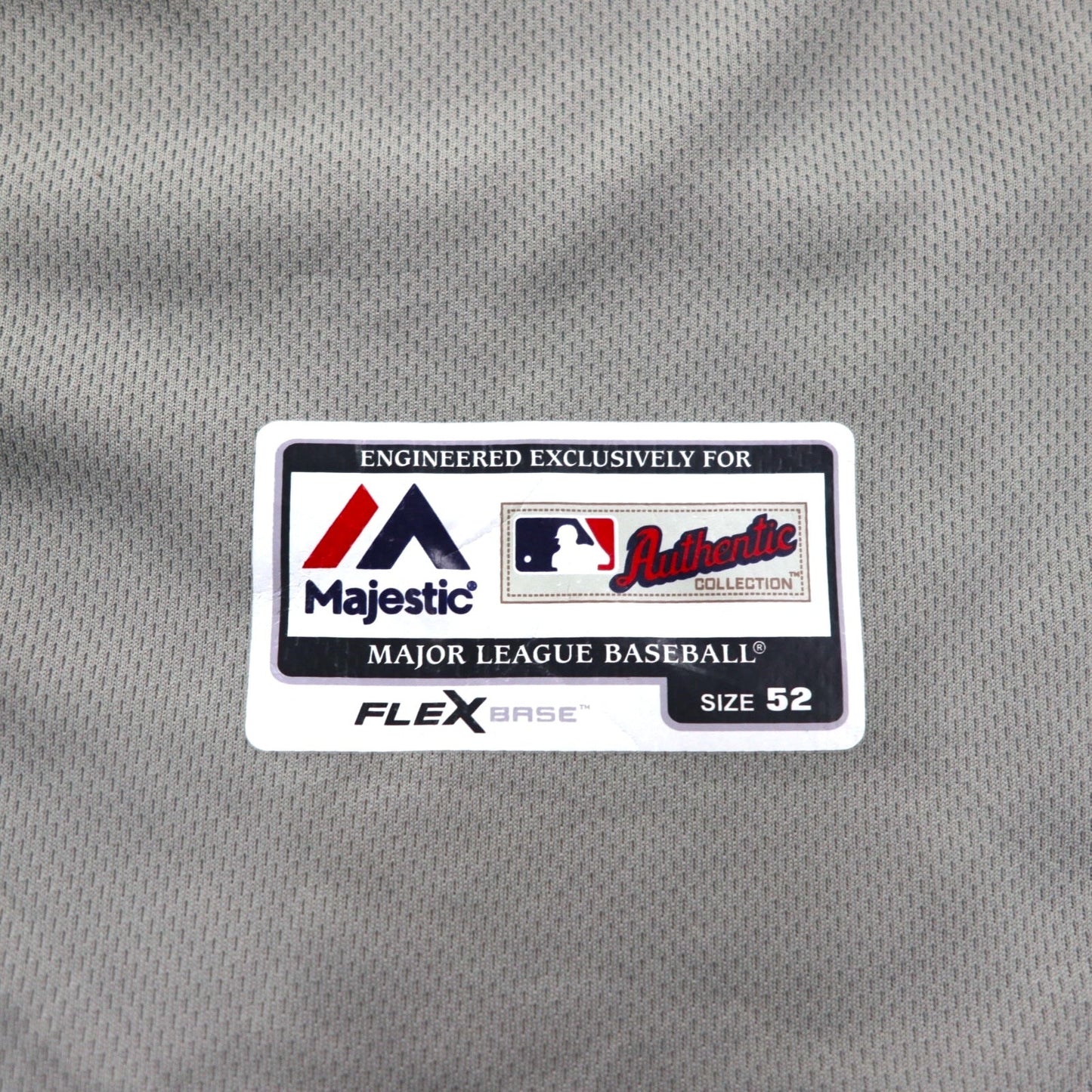 majestic USA製 MLB ベースボールシャツ XL グレー Detroit TIGERS ナンバリング FLEX BASE