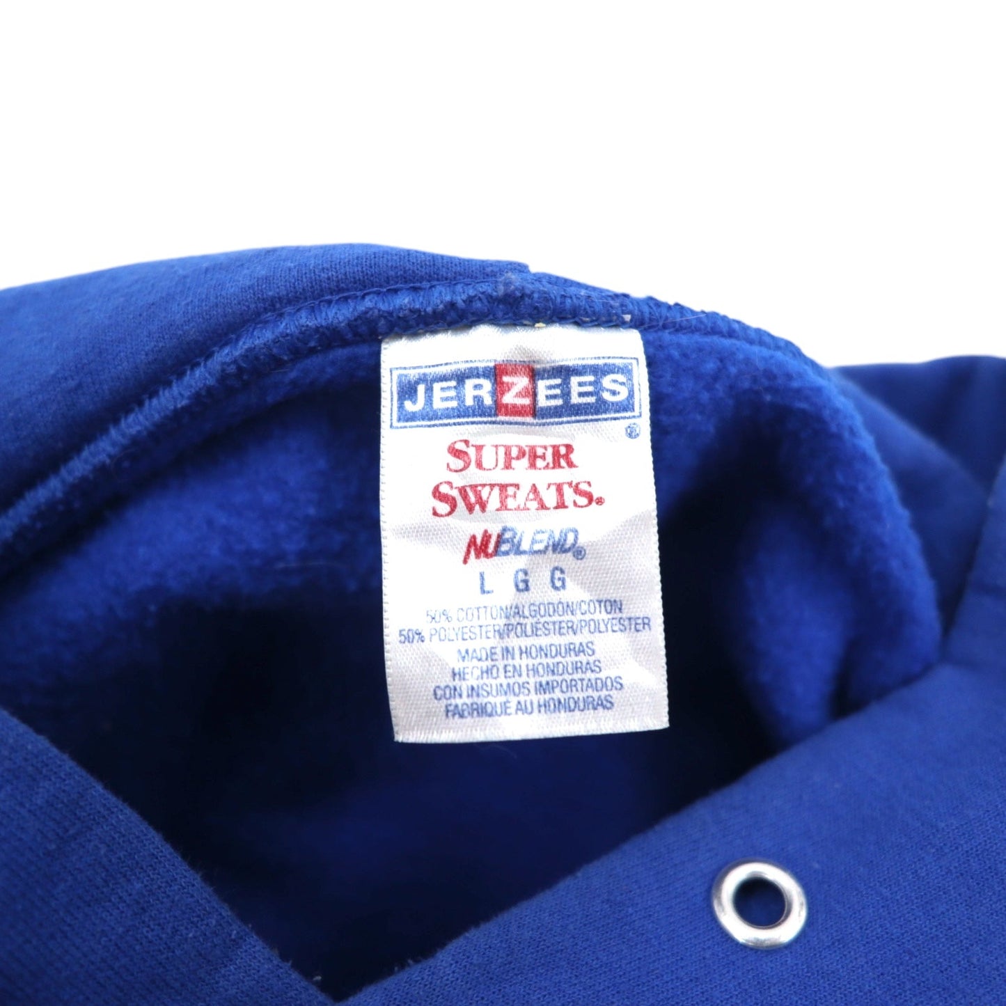 JERZEES カレッジプリント プルオーバーパーカー L ブルー コットン HEMPFIELD SPARTANS TRACK