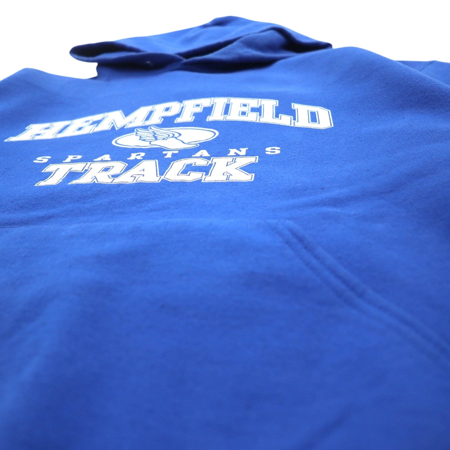 JERZEES カレッジプリント プルオーバーパーカー L ブルー コットン HEMPFIELD SPARTANS TRACK