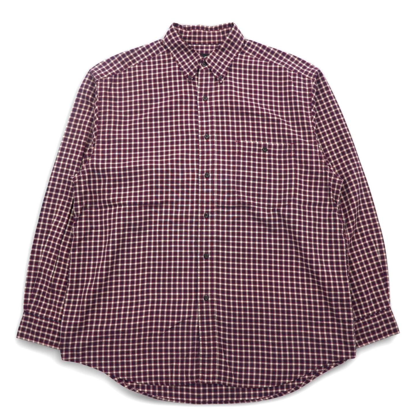 Eddie Bauer 90年代 ビッグサイズ ボタンダウンシャツ L レッド チェック コットン