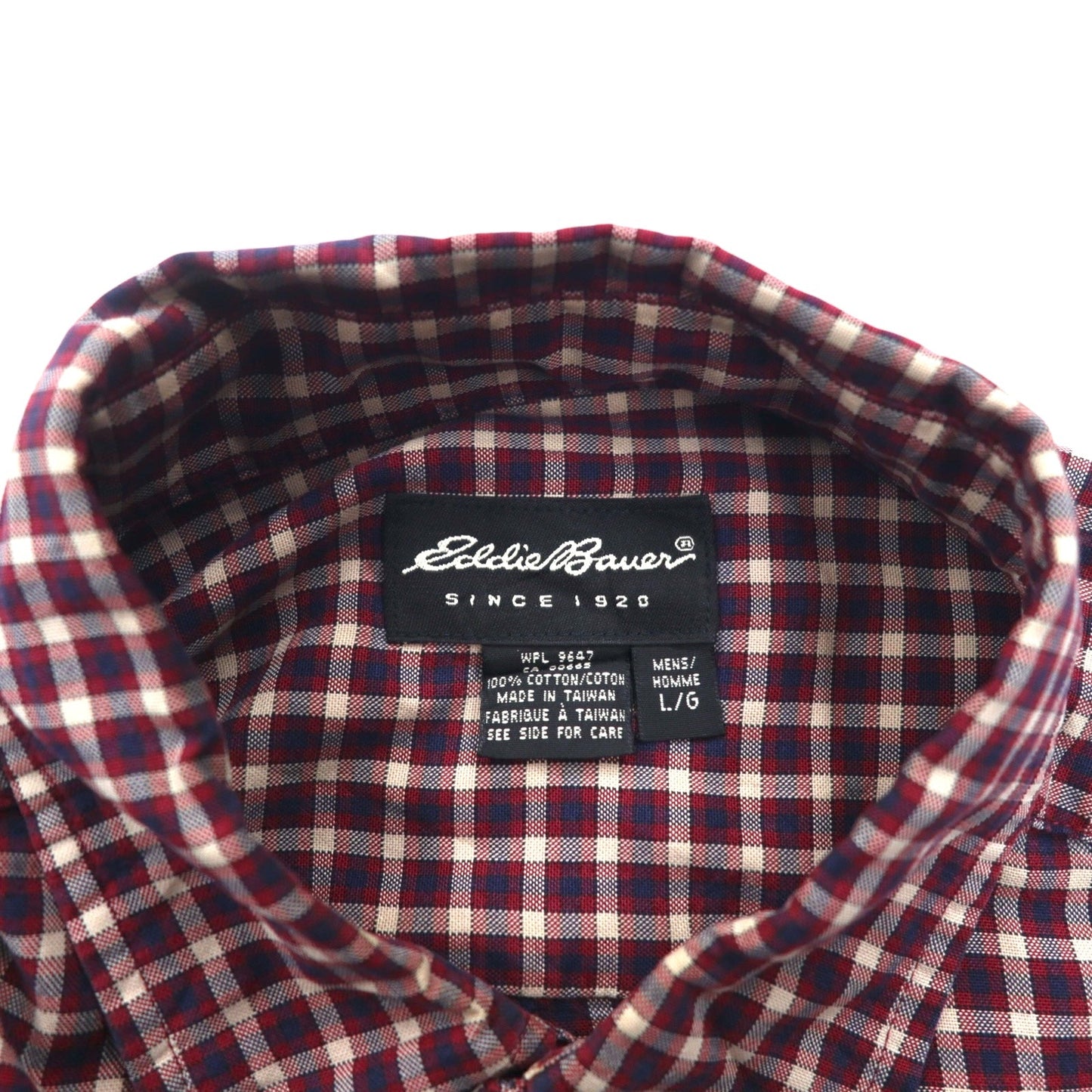 Eddie Bauer 90年代 ビッグサイズ ボタンダウンシャツ L レッド チェック コットン