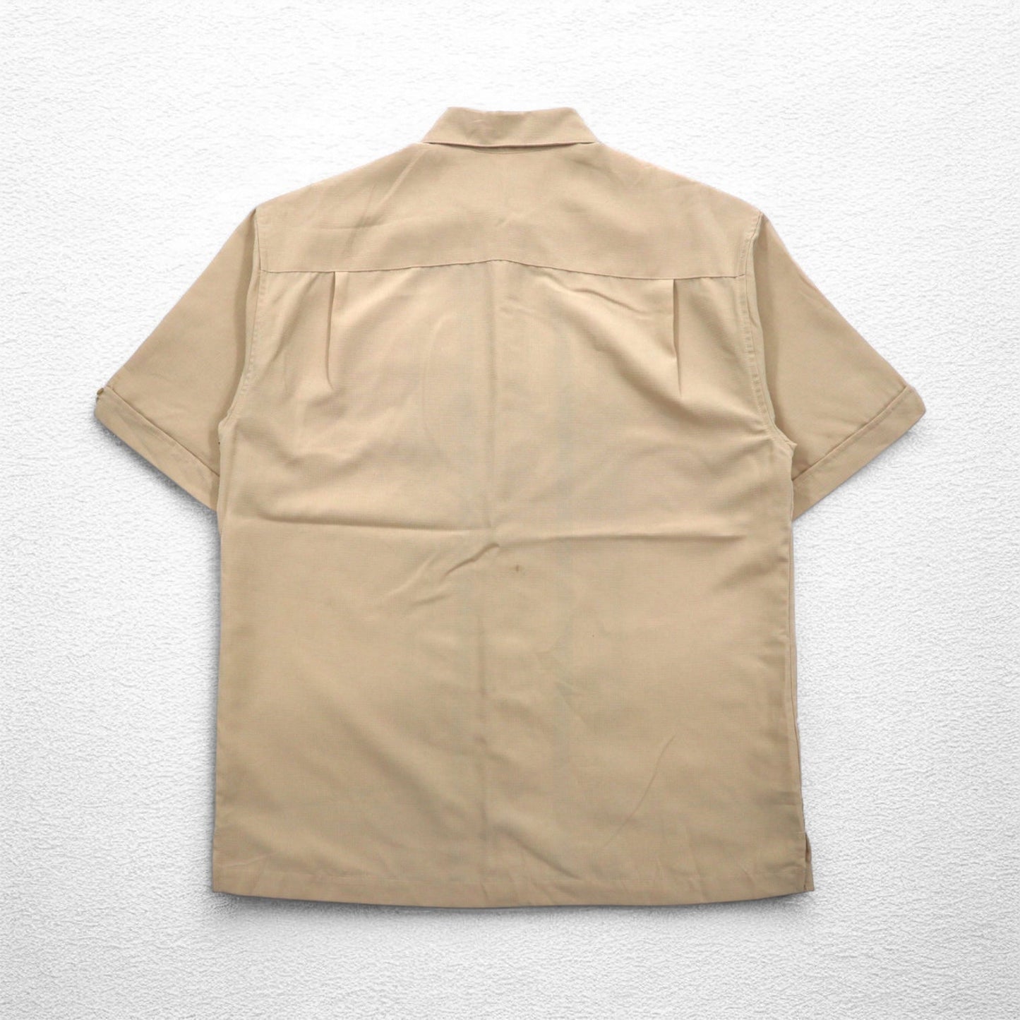 HAVANERA ラインデザイン キューバシャツ M ベージュ ポリエステル ボックスシルエット