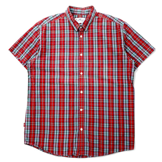 LEVI STRAUSS & Co. ユーロリーバイス クラシックフィット 半袖 シャツ XL レッド チェック コットン Button Replacement