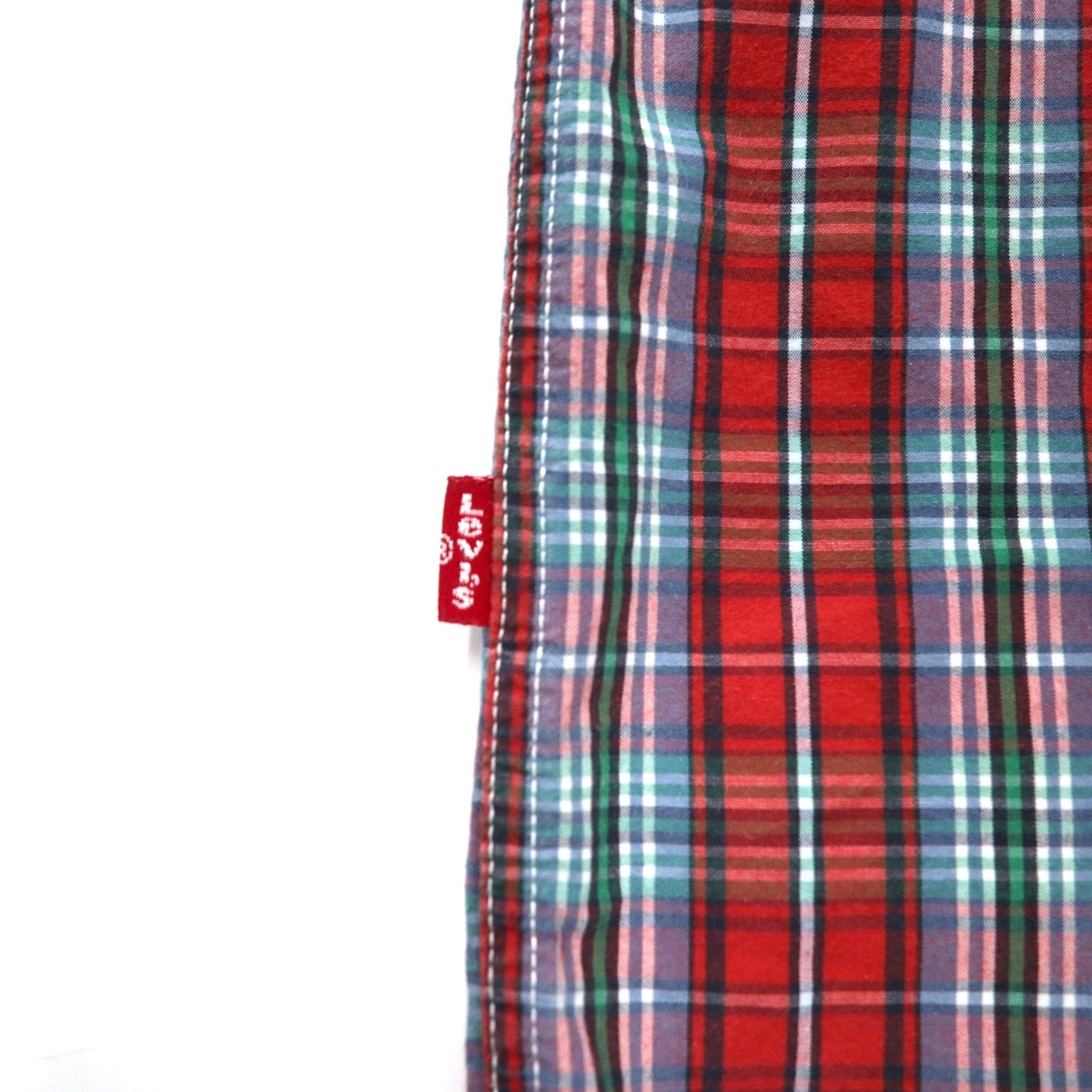 LEVI STRAUSS & Co. ユーロリーバイス クラシックフィット 半袖 シャツ XL レッド チェック コットン Button Replacement