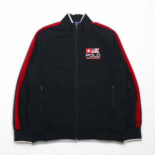 POLO RALPH LAUREN トラックジャケット ジャージ L ブラック ポリエステル コットン