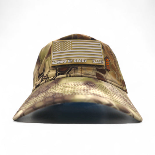 5.11 TACTICAL カモフラ 迷彩 ミリタリーキャップ FREE ベルト カーキ ポリエステル 星条旗