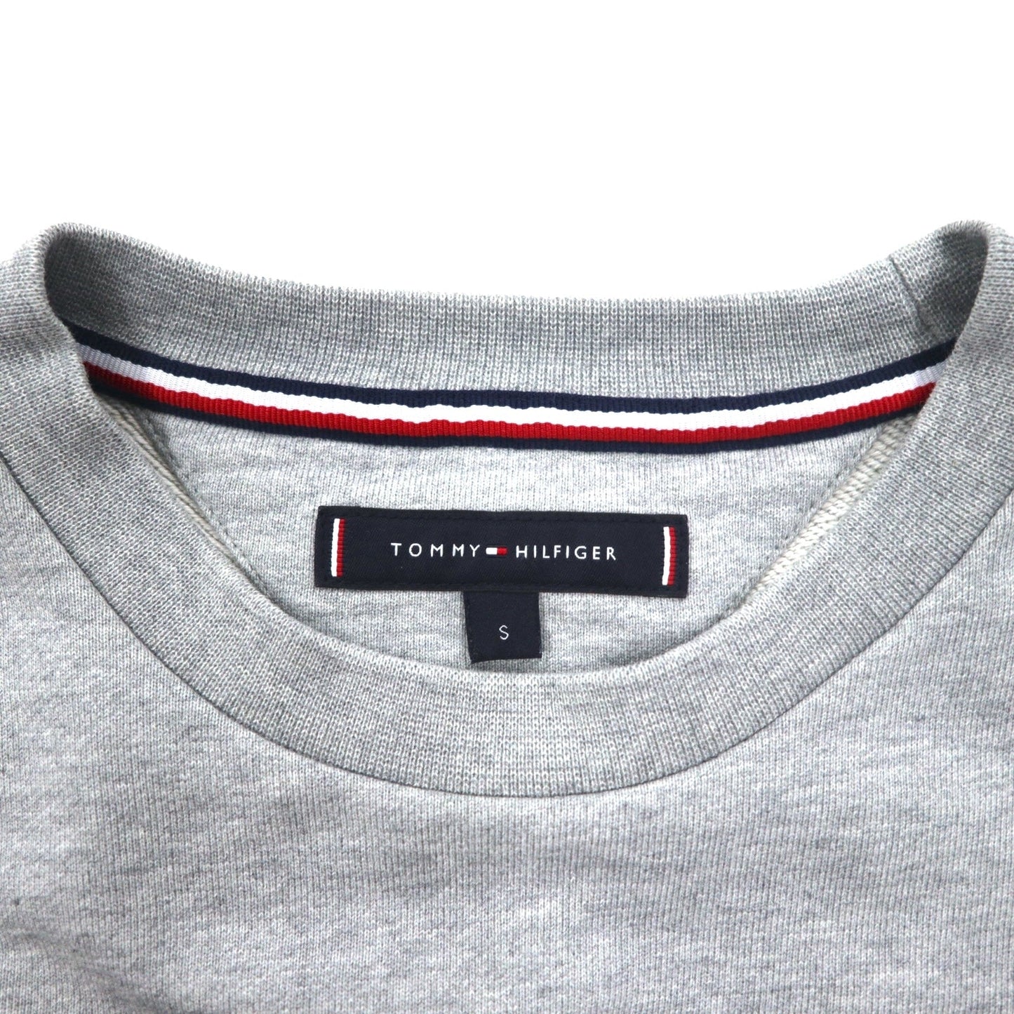 TOMMY HILFIGER プリント クルーネック スウェット S グレー コットン MW0MW09466