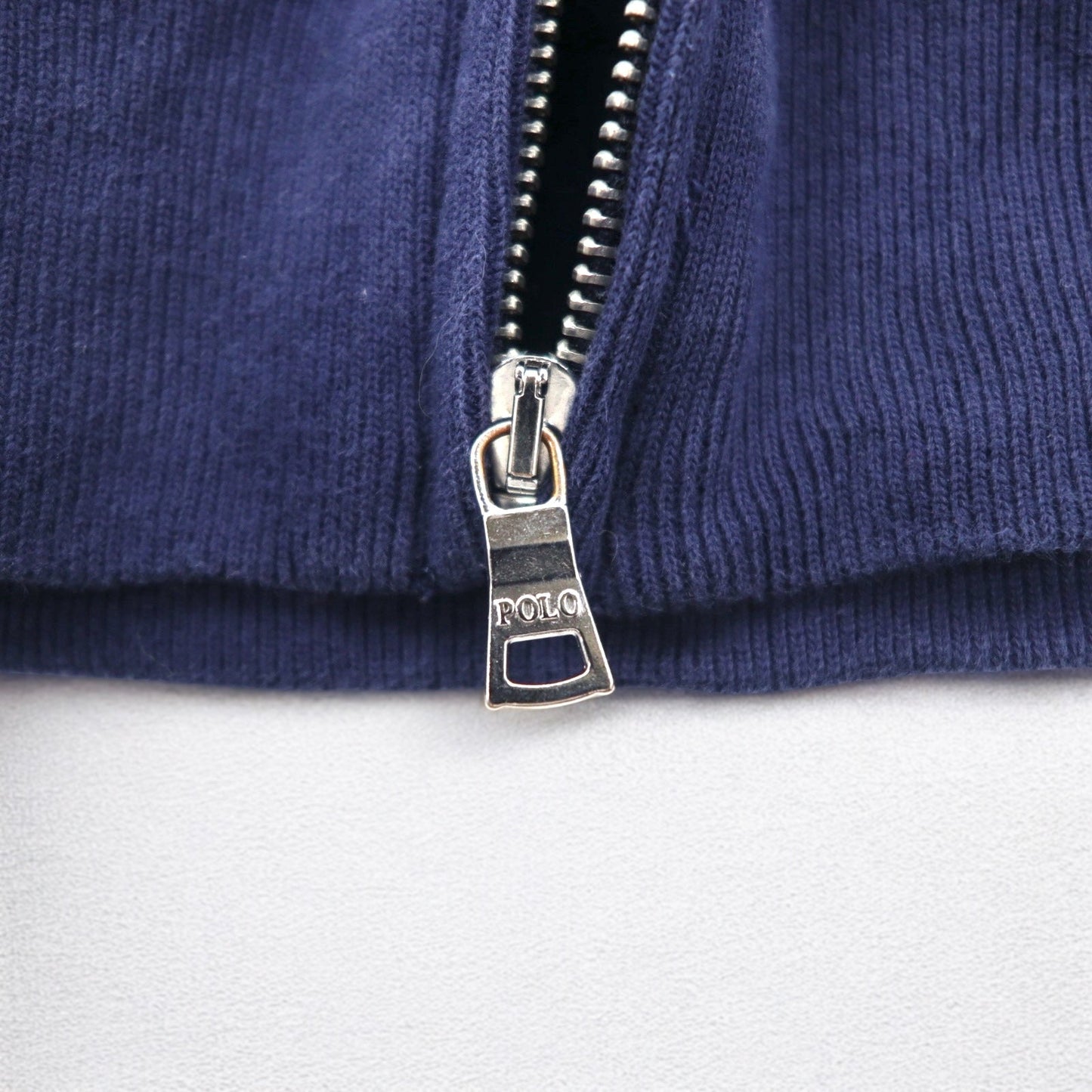 POLO RALPH LAUREN フルジップパーカー L ネイビー コットン スモールポニー刺繍 ダブルジップ