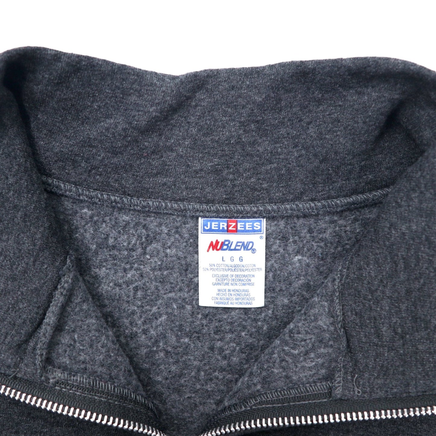 JERZEES ハーフジップ カレッジ スウェット L グレー コットン 裏起毛 NCAA OREGON STATE ホンジュラス製