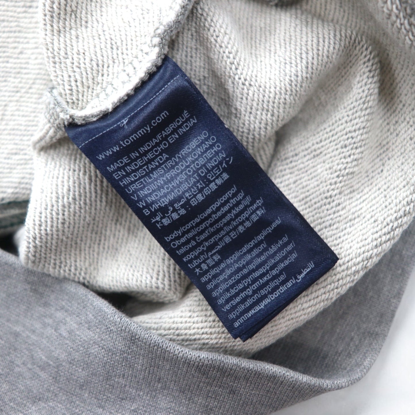TOMMY HILFIGER プリント クルーネック スウェット S グレー コットン MW0MW09466
