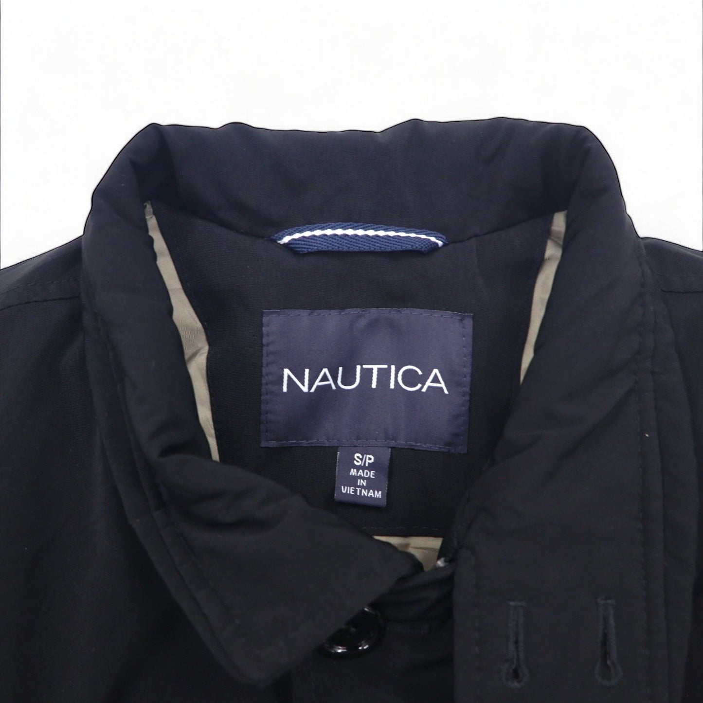 NAUTICA スタンドカラー ダウンジャケット コート S ブラック ポリエステル