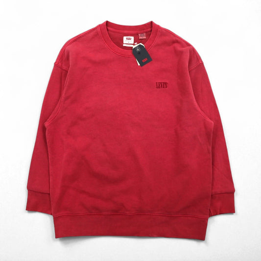 Levi's リラックスフィット RELAXED クルーネックスウェット M レッド ワンポイント 刺繍 85531-0002 未使用品
