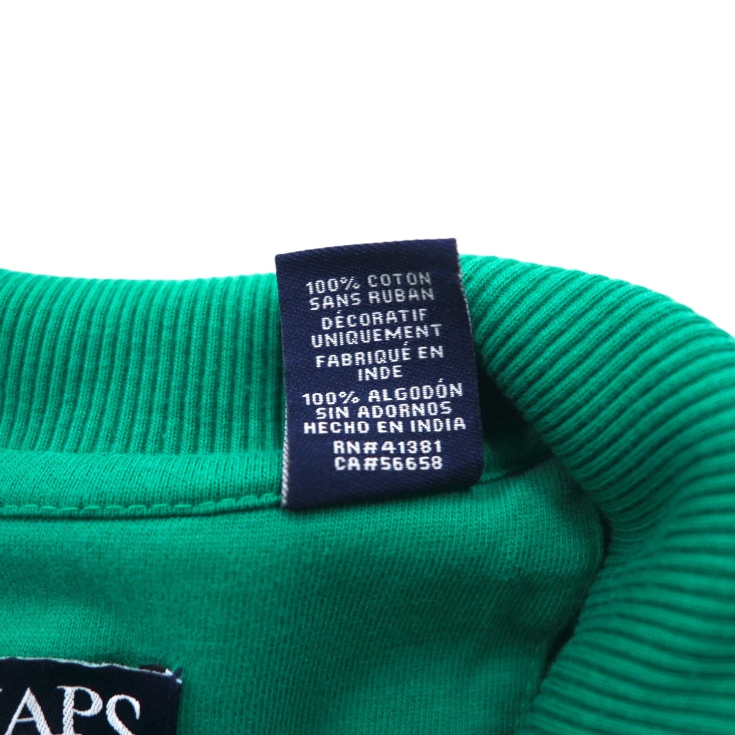 CHAPS ハーフボタン ロングスリーブTシャツ ロンT L グリーン コットン ワンポイントロゴ刺繍