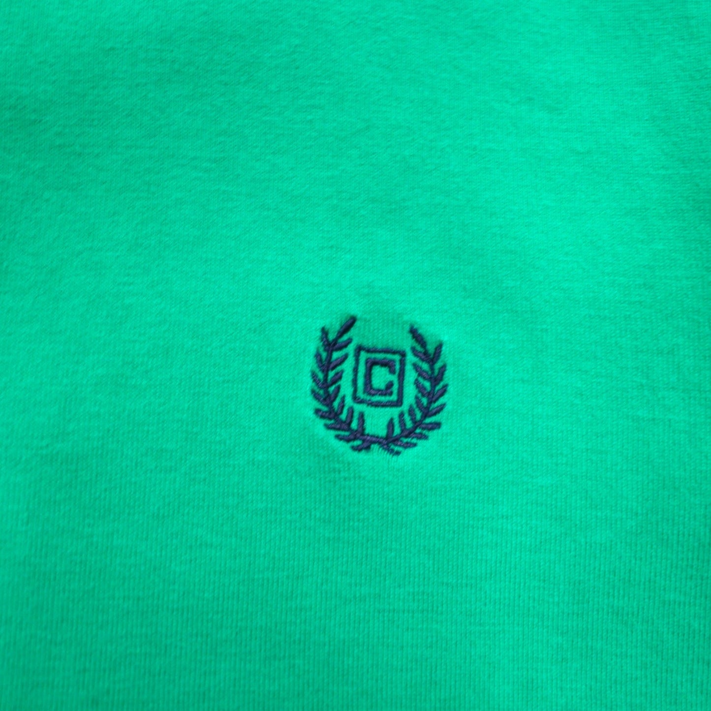 CHAPS ハーフボタン ロングスリーブTシャツ ロンT L グリーン コットン ワンポイントロゴ刺繍