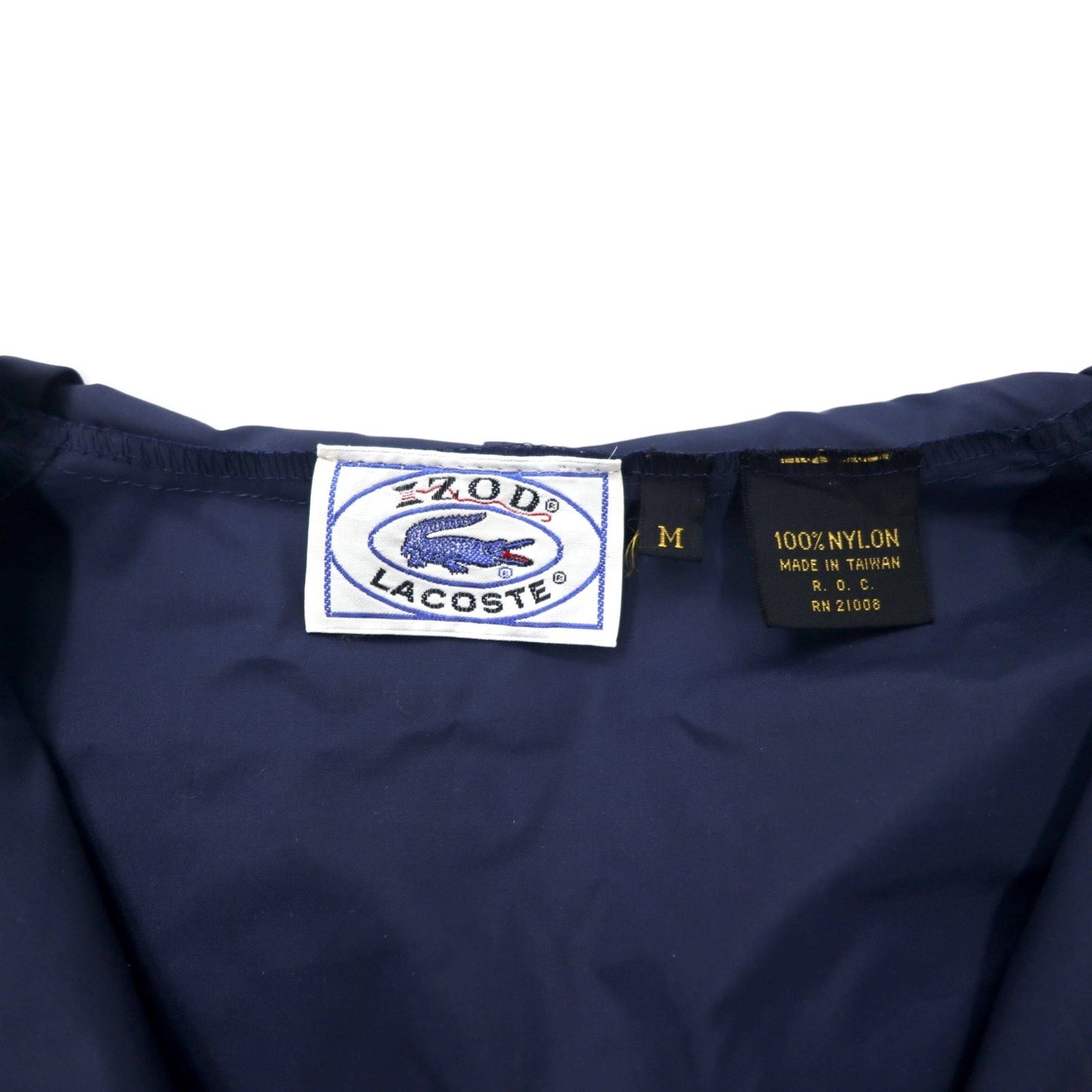 IZOD LACOSTE 80年代 糸巻きタグ アノラックパーカー M ネイビー ナイロン パッカブル