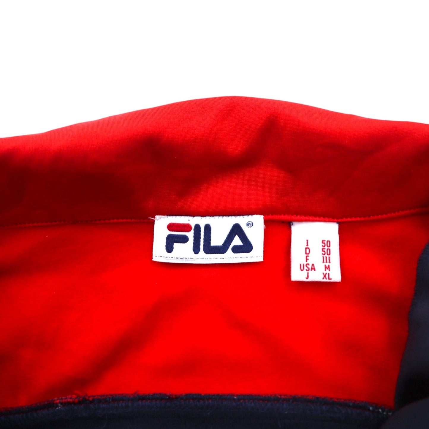 FILA 90年代 トラックジャケット ジャージ XL ネイビー レッド ポリエステル テープロゴ