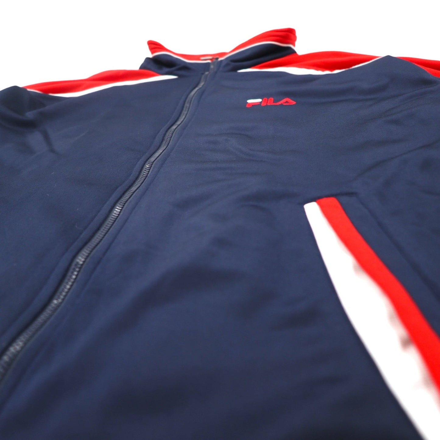 FILA 90年代 トラックジャケット ジャージ XL ネイビー レッド ポリエステル テープロゴ