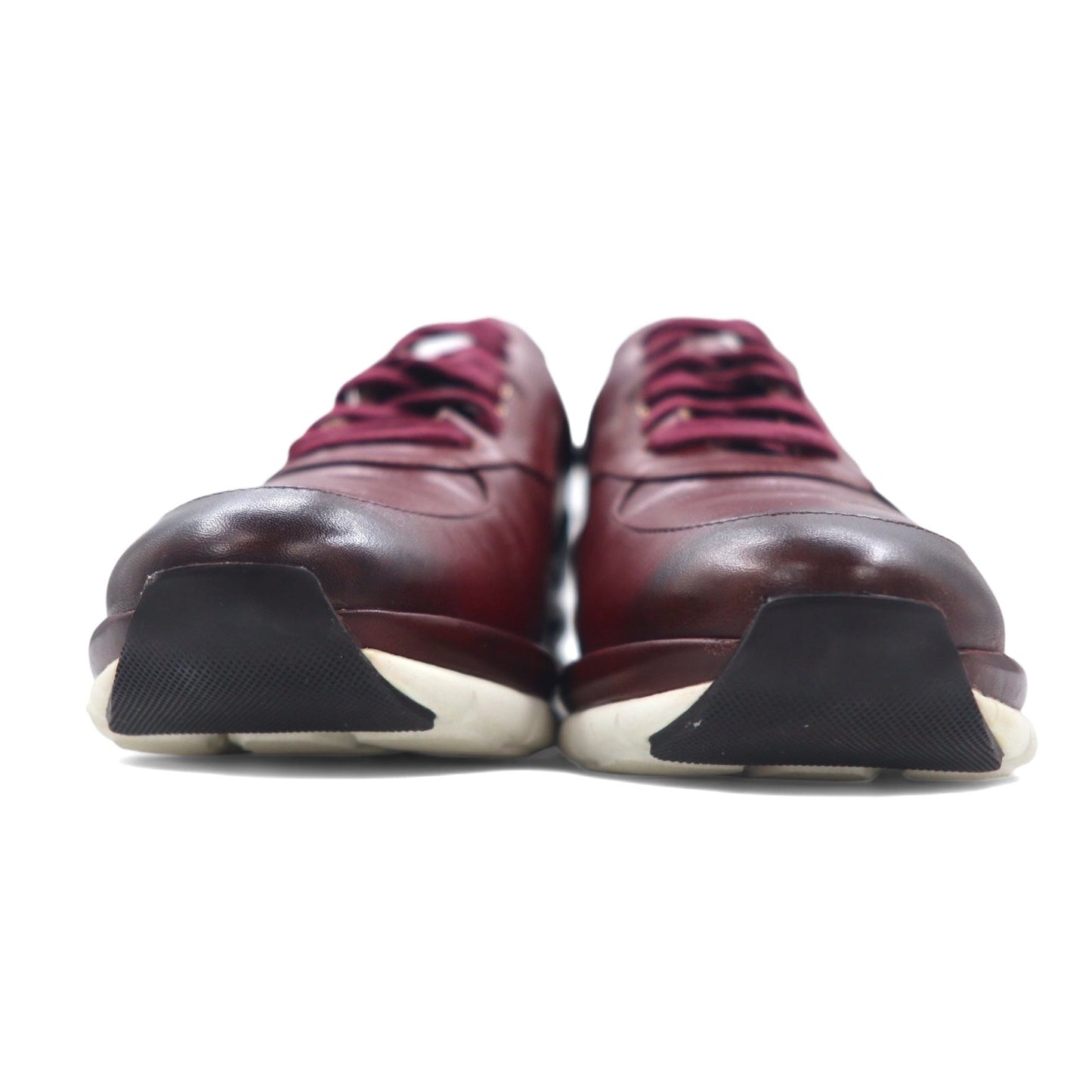 Salvatore Ferragamo イタリア製 ガンチーニ カーフレザー スニーカー 24.5cm ボルドー MORGAN NZ H 01800