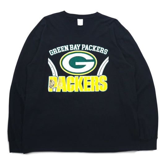 NFL グリーンベイ パッカーズ GREEN BAY PECKERS ロングスリーブTシャツ ロンT XL ブラック ホンジュラス製