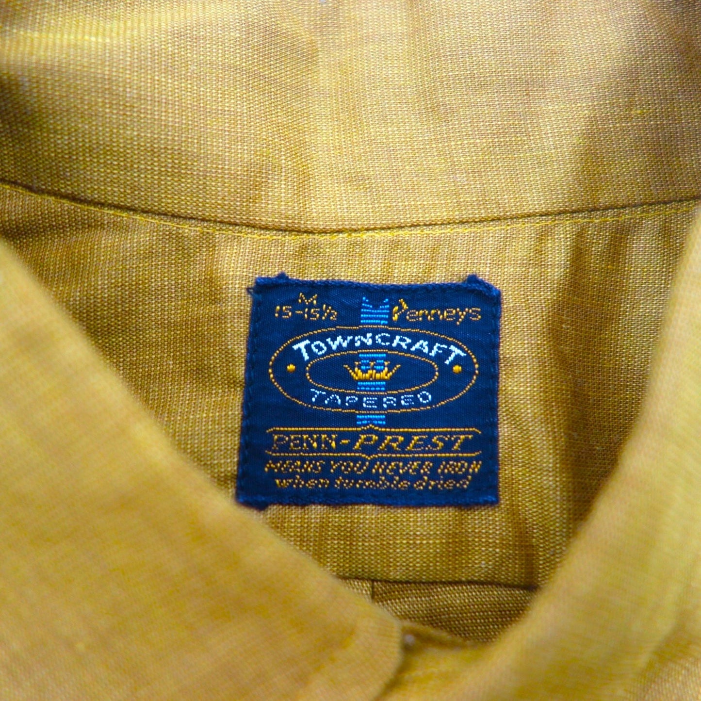 TOWNCRAFT ( Penneys ) 60年代 PENN-PREST 半袖 ボタンダウンシャツ M キャメル コットン