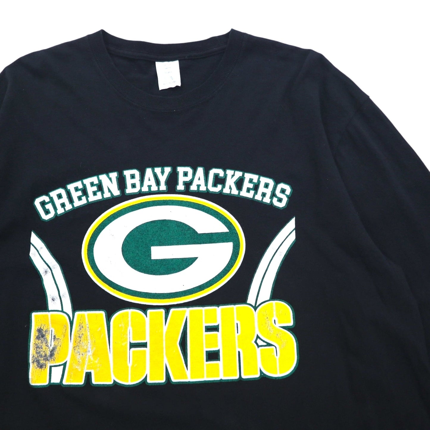 NFL グリーンベイ パッカーズ GREEN BAY PECKERS ロングスリーブTシャツ ロンT XL ブラック ホンジュラス製