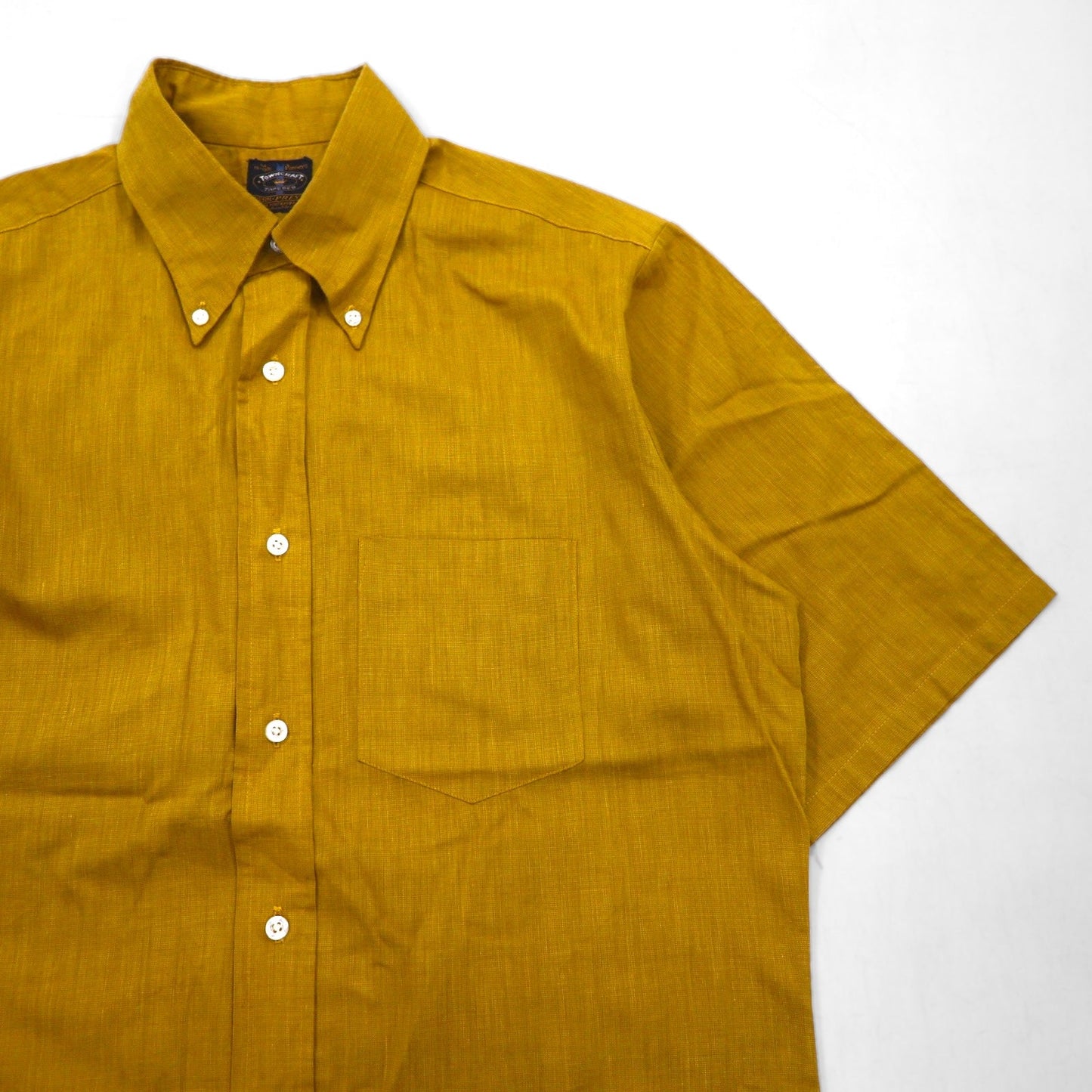 TOWNCRAFT ( Penneys ) 60年代 PENN-PREST 半袖 ボタンダウンシャツ M キャメル コットン