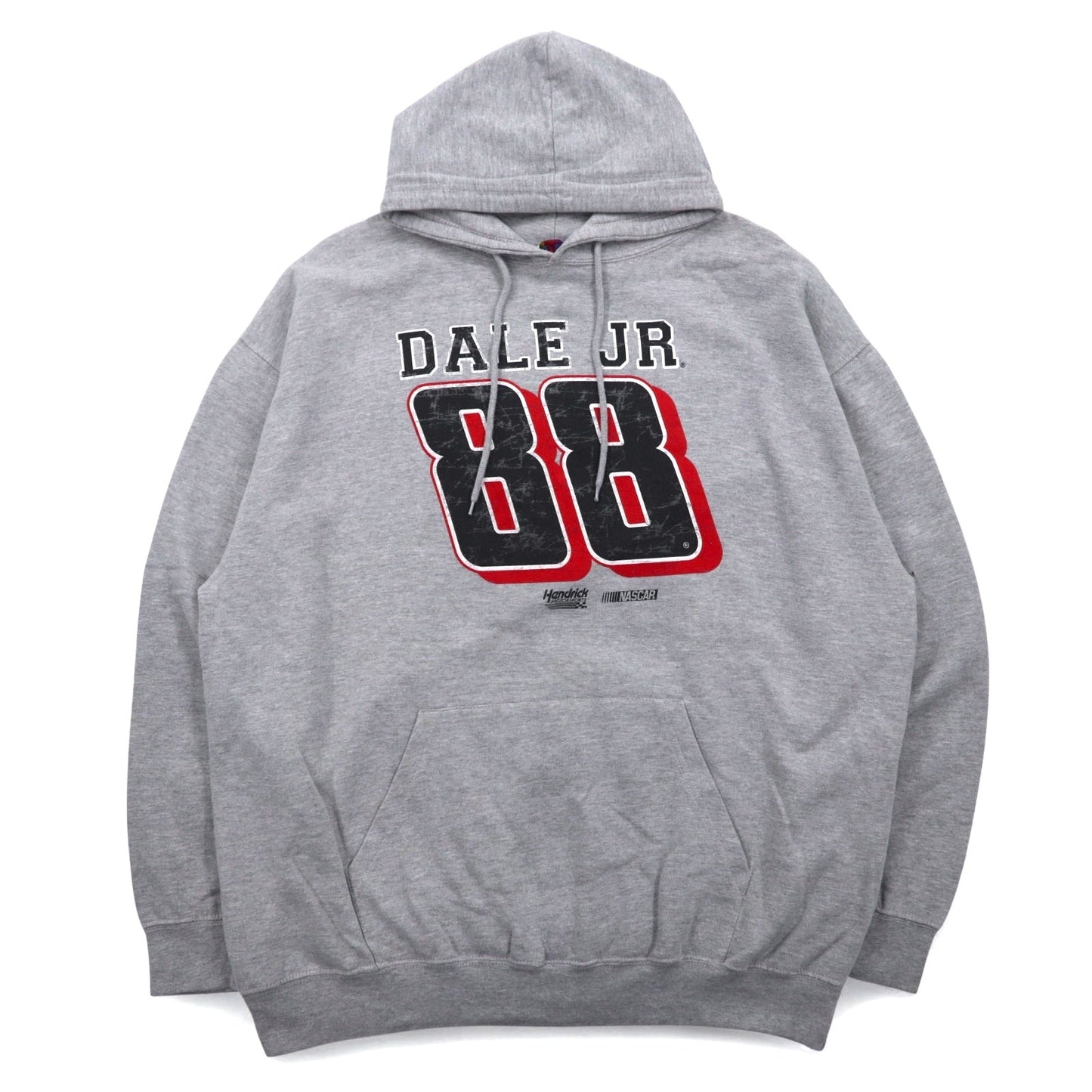 NASCAR ナンバリング プリント プルオーバーパーカー L グレー コットン レーシング DALE JR