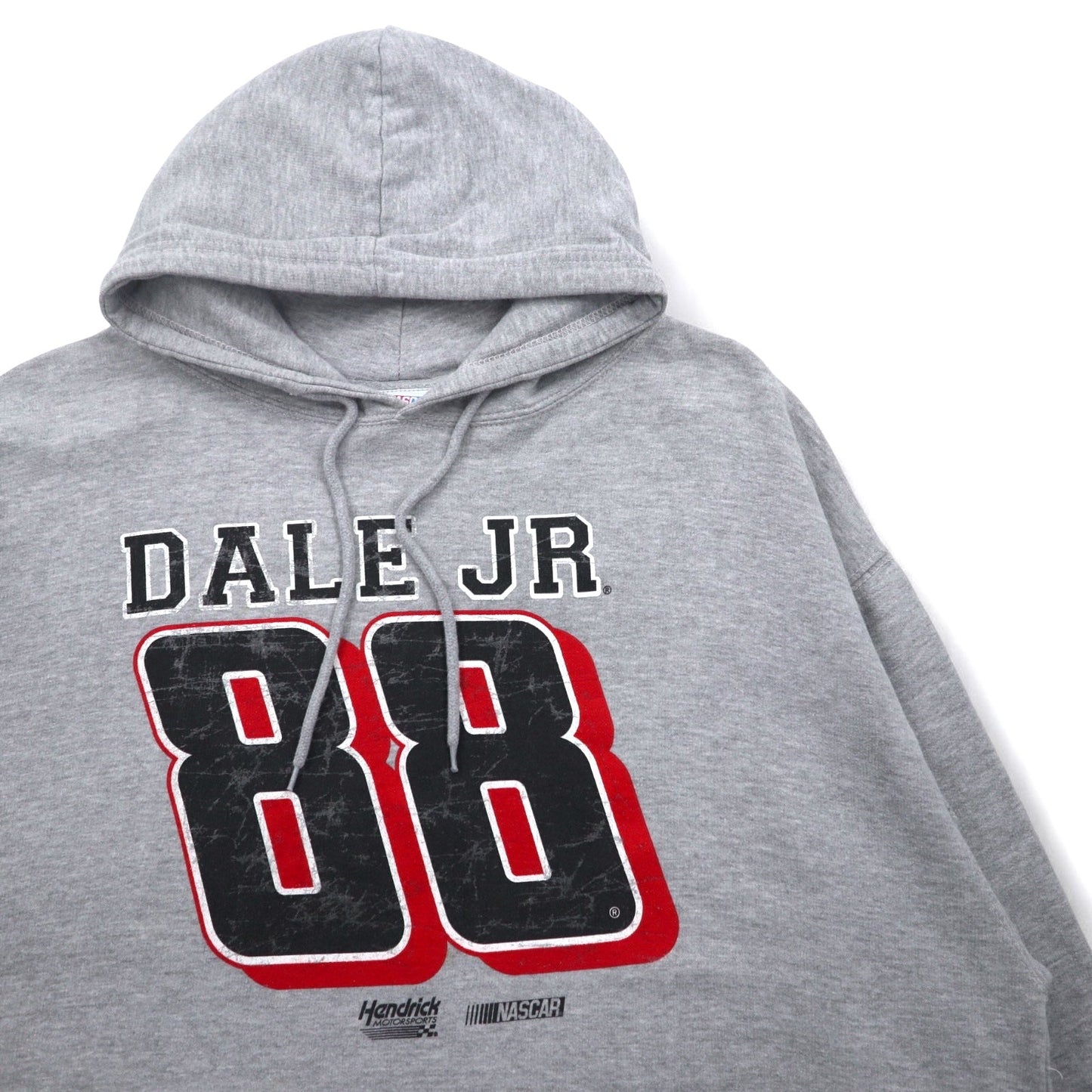 NASCAR ナンバリング プリント プルオーバーパーカー L グレー コットン レーシング DALE JR