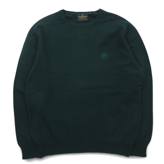 McGREGOR クルーネック ラムウールニット セーター M グリーン 羊毛