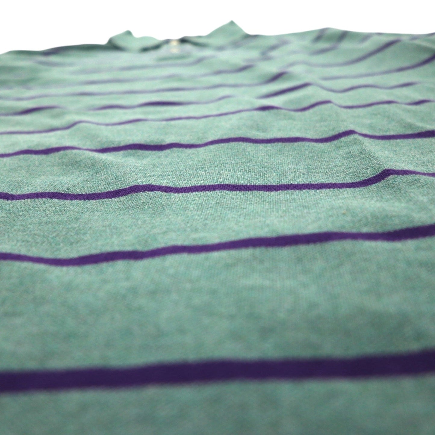 Polo by Ralph Lauren 90年代 ボーダー ポロシャツ XL グリーン コットン 鹿の子 スモールポニー刺繍