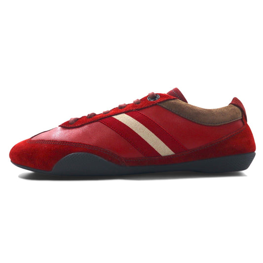 BALLY スイス製 トレインスポッティング スエード レザー スニーカー 24cm レッド カーフスキン 牛革 ASTRA / 221
