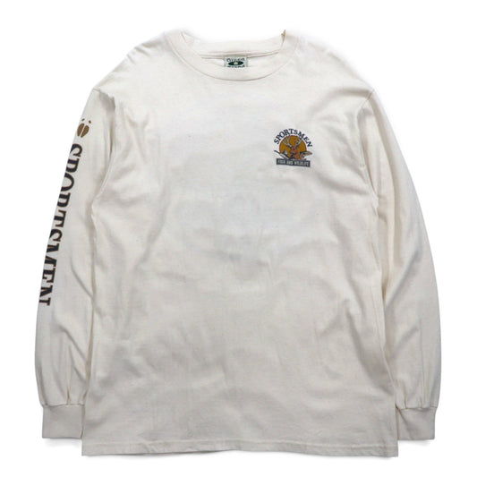 USA製 90年代 Green Brand ロングスリーブTシャツ ロンT XL 袖プリント  SPORTSMEN FISH AND WILDLIFE