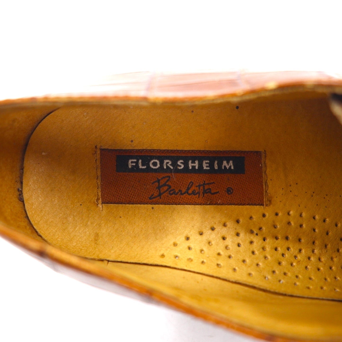 FLORSHEIM Barletta クロコ型押し モックトゥ ドレスシューズ 26.5cm ブラウン レザー タッセル 17022-03
