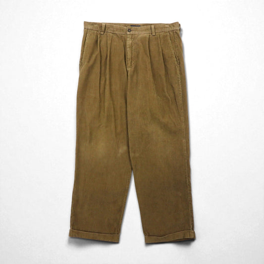 DOCKERS ( Levi's ) 00年代 スラックス 2タック ワイド コーデュロイパンツ L ブラウン コーデュロイ
