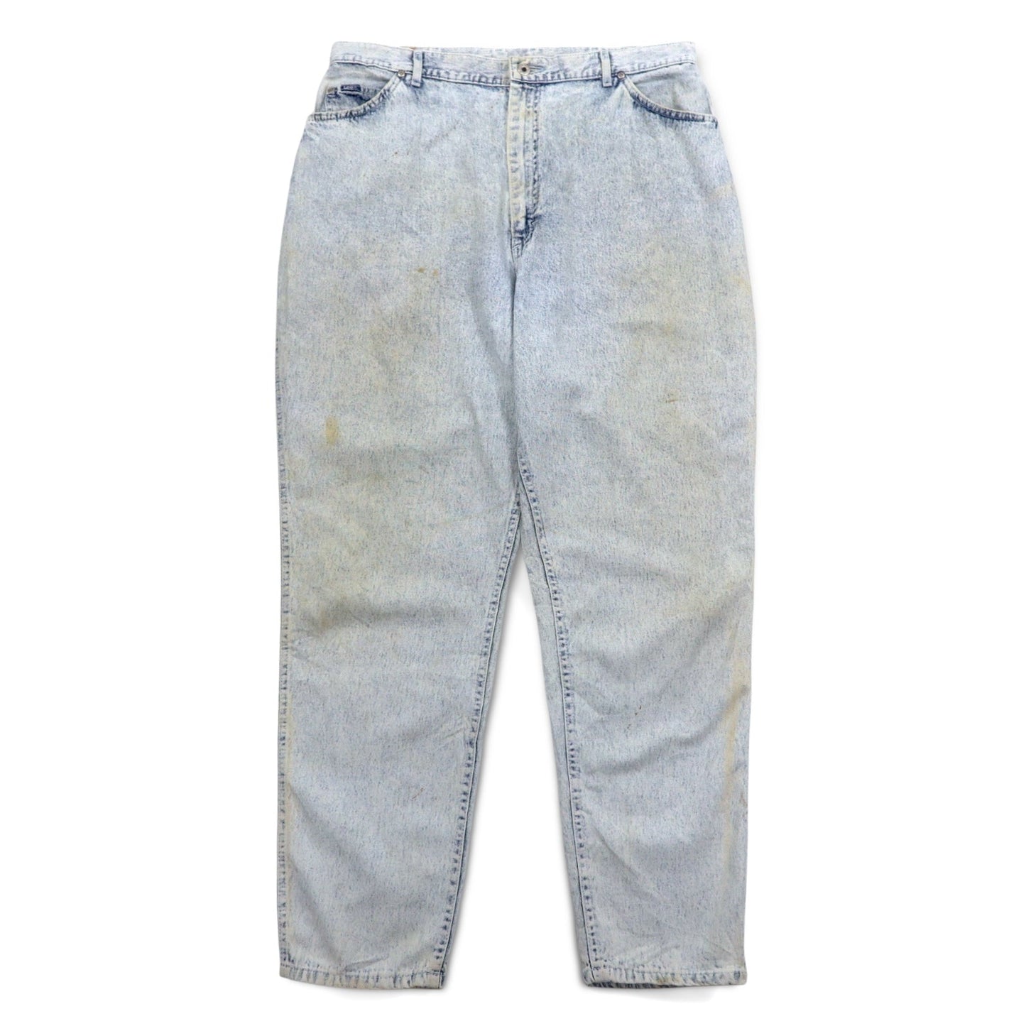 Lee 80年代 USA製 ユニオンチケット ケミカルウォッシュ テーパード デニムパンツ 3XL インディゴ ブルー 307-5099