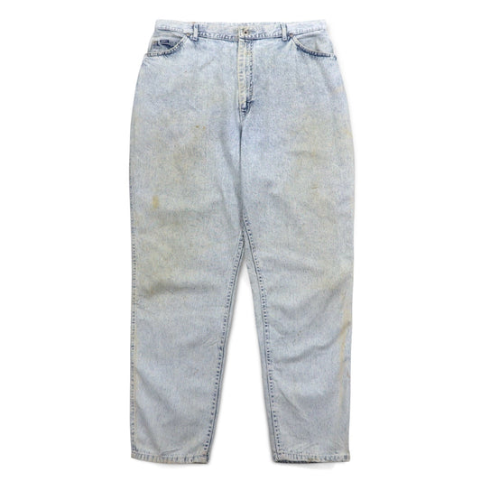 Lee 80年代 USA製 ユニオンチケット ケミカルウォッシュ テーパード デニムパンツ 3XL インディゴ ブルー 307-5099