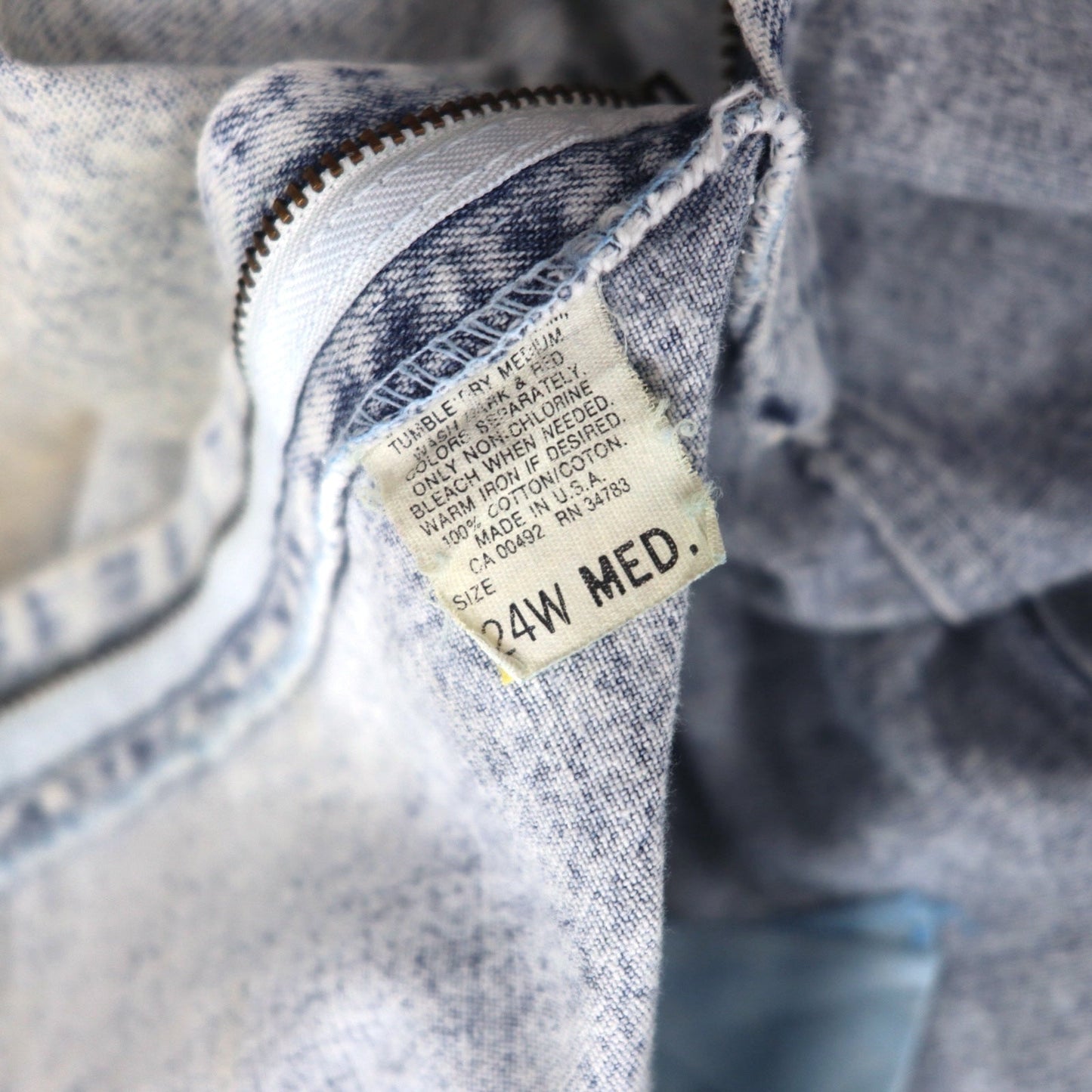 Lee 80年代 USA製 ユニオンチケット ケミカルウォッシュ テーパード デニムパンツ 3XL インディゴ ブルー 307-5099