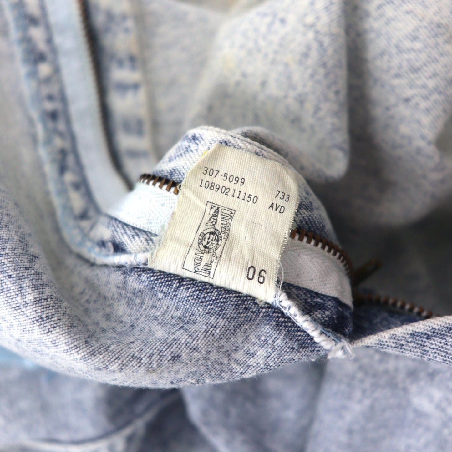 Lee 80年代 USA製 ユニオンチケット ケミカルウォッシュ テーパード デニムパンツ 3XL インディゴ ブルー 307-5099