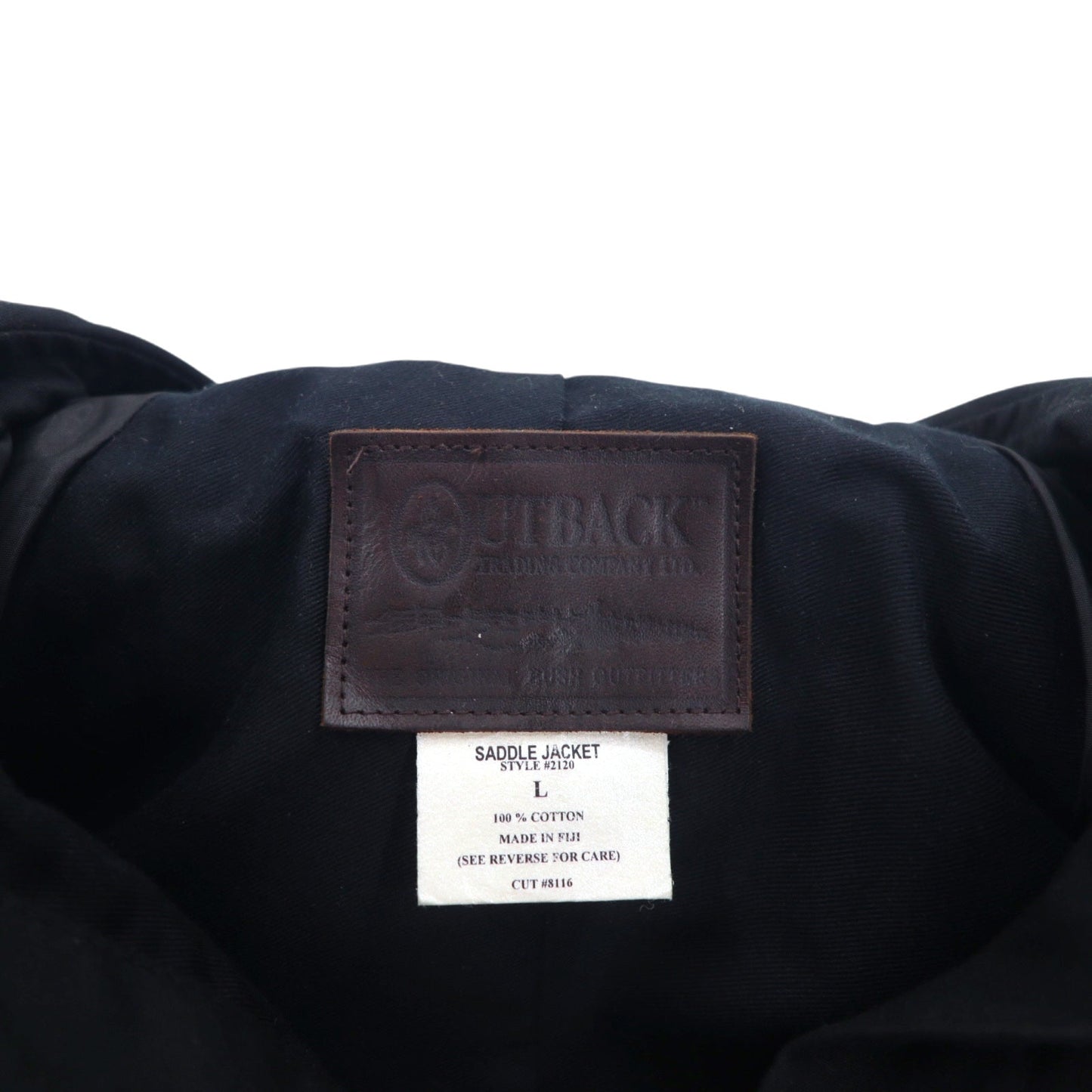 OUTBACK オイルドジャケット サドルジャケット L ブラック コットン ケープ SWAGMAN フィージー製